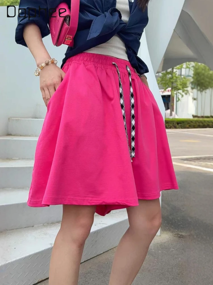 

Elastic Drawstring Shorts Women's Summer Thin Casual Sweatpants High Waist Loose and Versatile Five-point Pants Booty Shorts