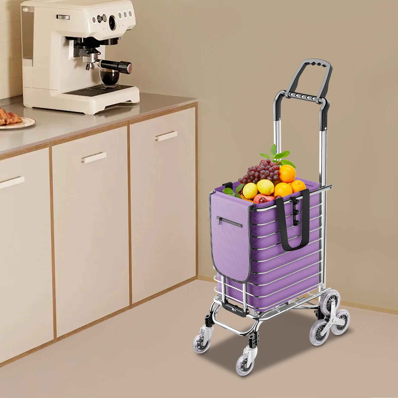 Carro de compras plegable portátil: perfecto para personas mayores y jóvenes, ideal para compras y transporte diarios