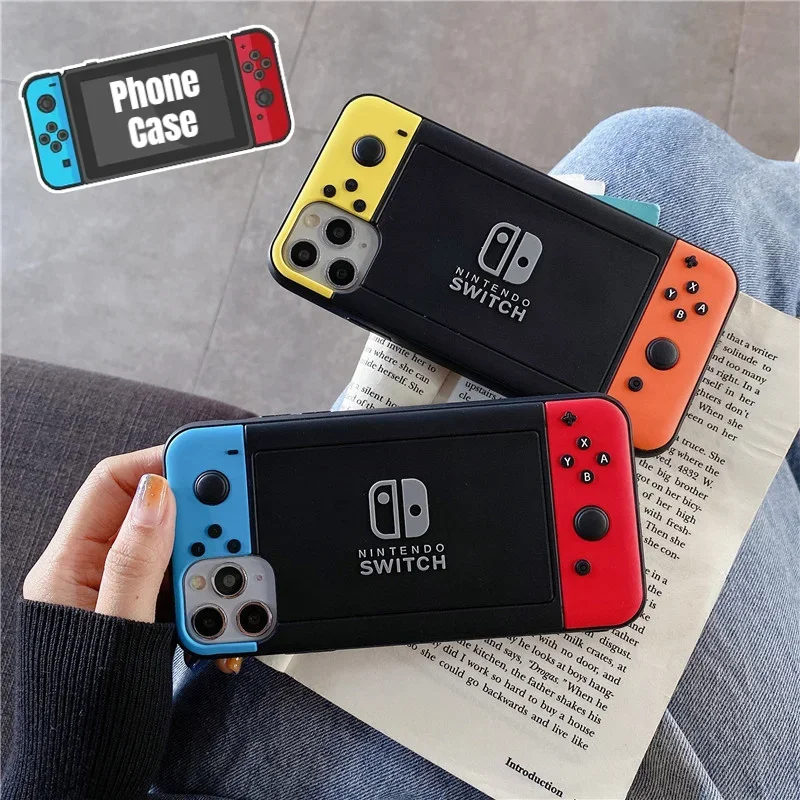 Creative Switch Game Console Style Phone Case for IPhone 11 12 13 14 15 Pro Max X XS XR 7 8 Plus Silicone Protection Cover Gift 