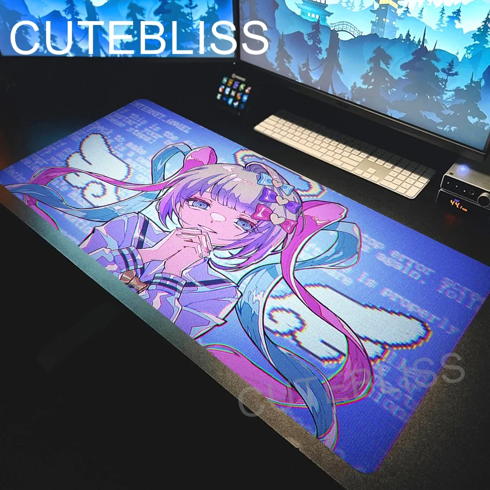 

Коврик для мыши Kawaii Girl Angel Needy Streamer Overload с нескользящей резиновой основой, мягкий тканевый настольный коврик для офиса и компьютера, прошитый по краям