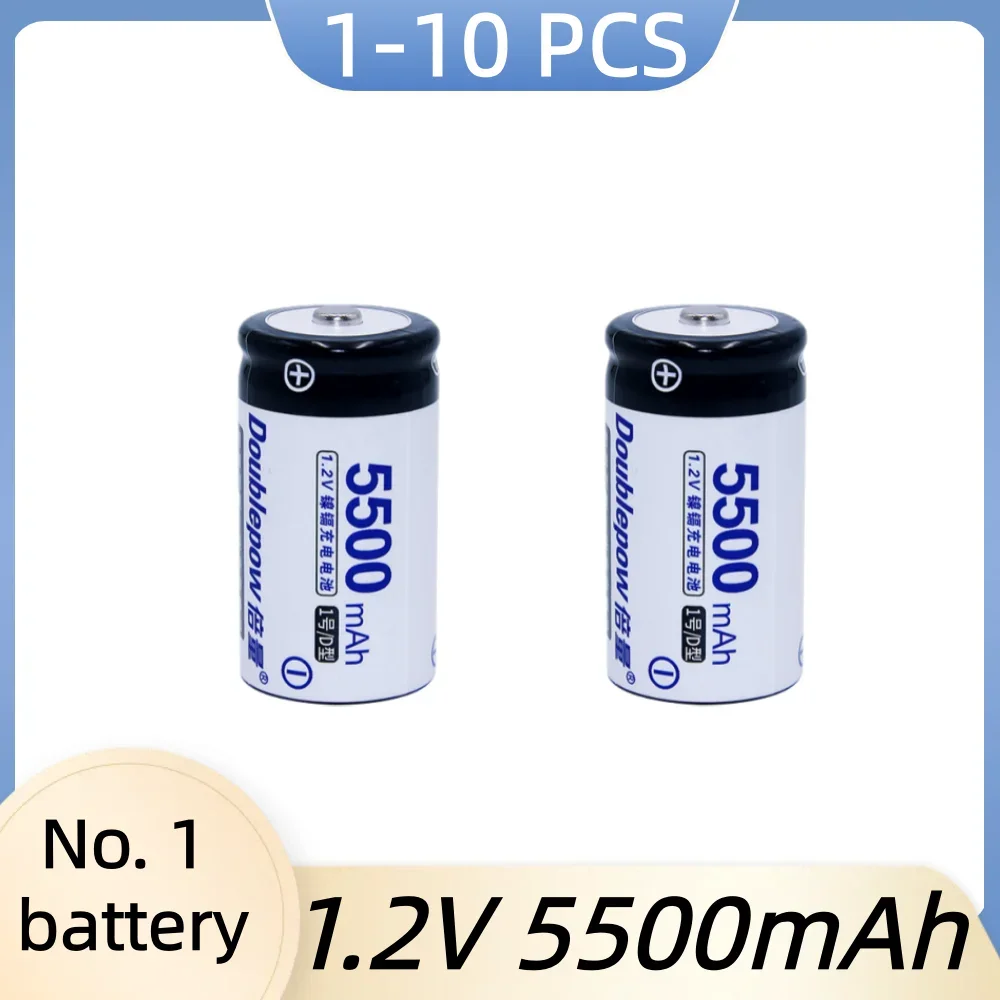 1-10PCS 1.2V D Size Rechargeable Battery 5500mAh R14 LR14 NIMH C Battery Batteries for Water Heater Battery 1.2V 5500mAh