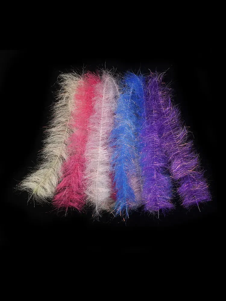 Bimoo 2 pièces 1 "~ 3.5" Flash Streamer double brosse mouche attachant matériel vairon Baitfish Streamer brochet Muskie eau salée leurres de pêche