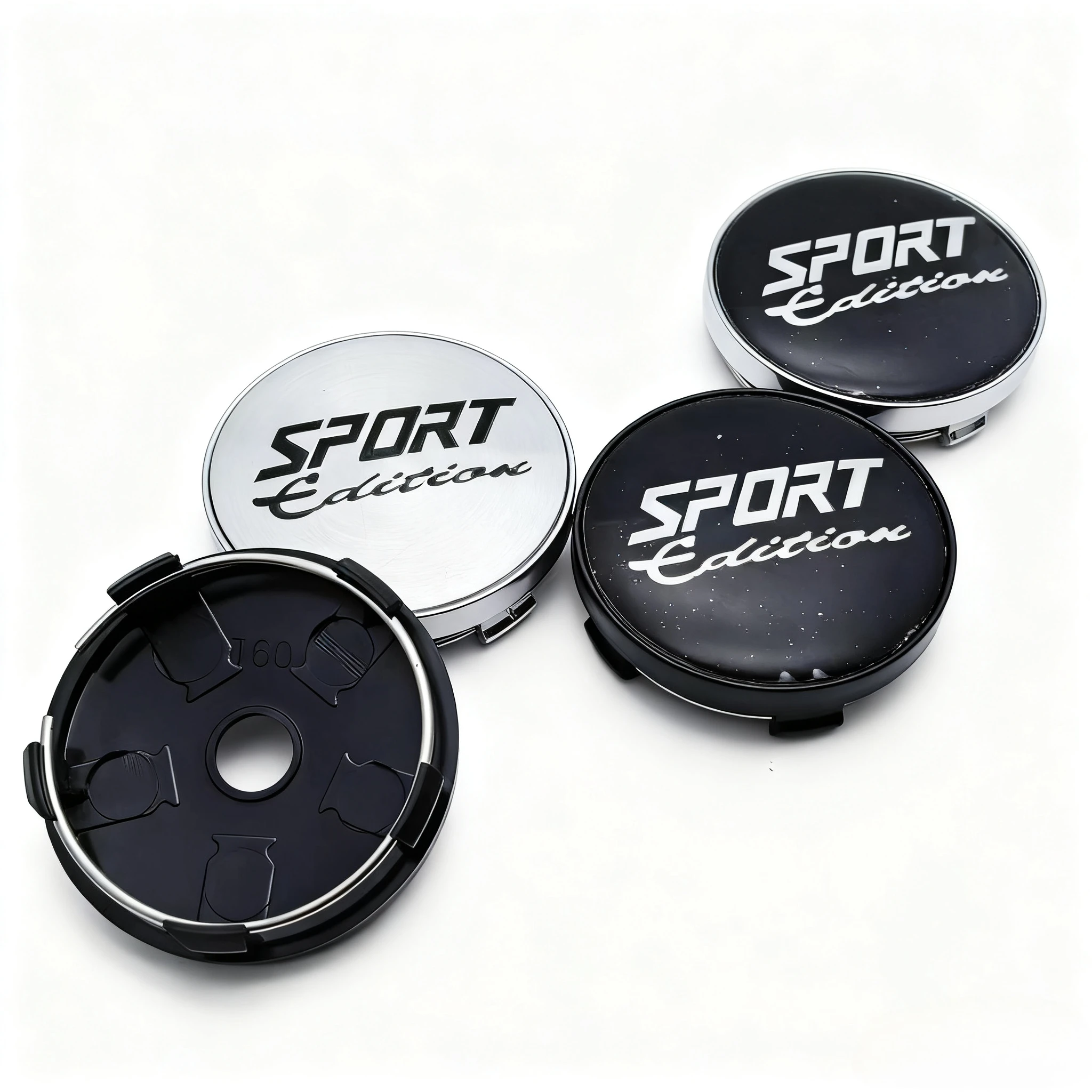 4 Stück SPORT Edition Logo Emblem Auto Radnabenkappen 60 mm 56 mm Räder Nabenmittenkappe Felgenradkappen Abdeckung Ersetzen Sie Autozubehör