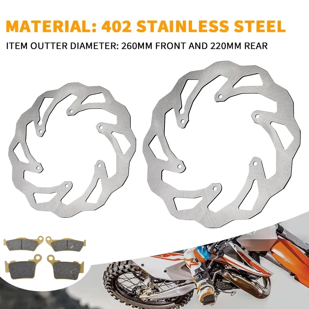 Motorcycle Front Rear Brake Discs Rotors Set For KTM SX SXC SXF EXC EXCF XC F XCW Supermoto 125 250 300 350 450 500 1998-2020