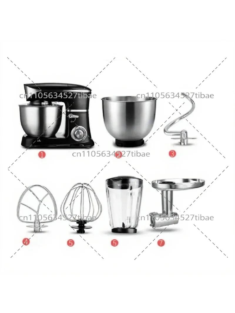 6.5L Food Processor Meat Grinder & Dough Mixer, Multifunctional Desktop Blender for Cake, Flour, Egg, Household Kitchen view 6