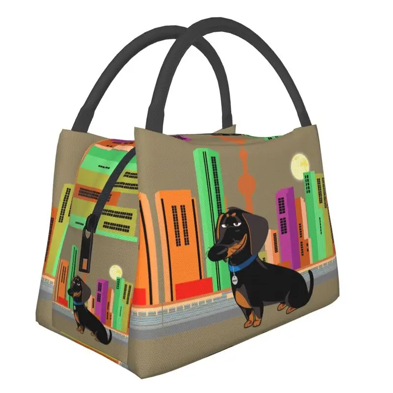 

Kawaii Dachshund Dog Lunch Boxes for Women Puppy Pattern Thermal Cooler Food Insulated Lunch Bag Office Work Pinic Container