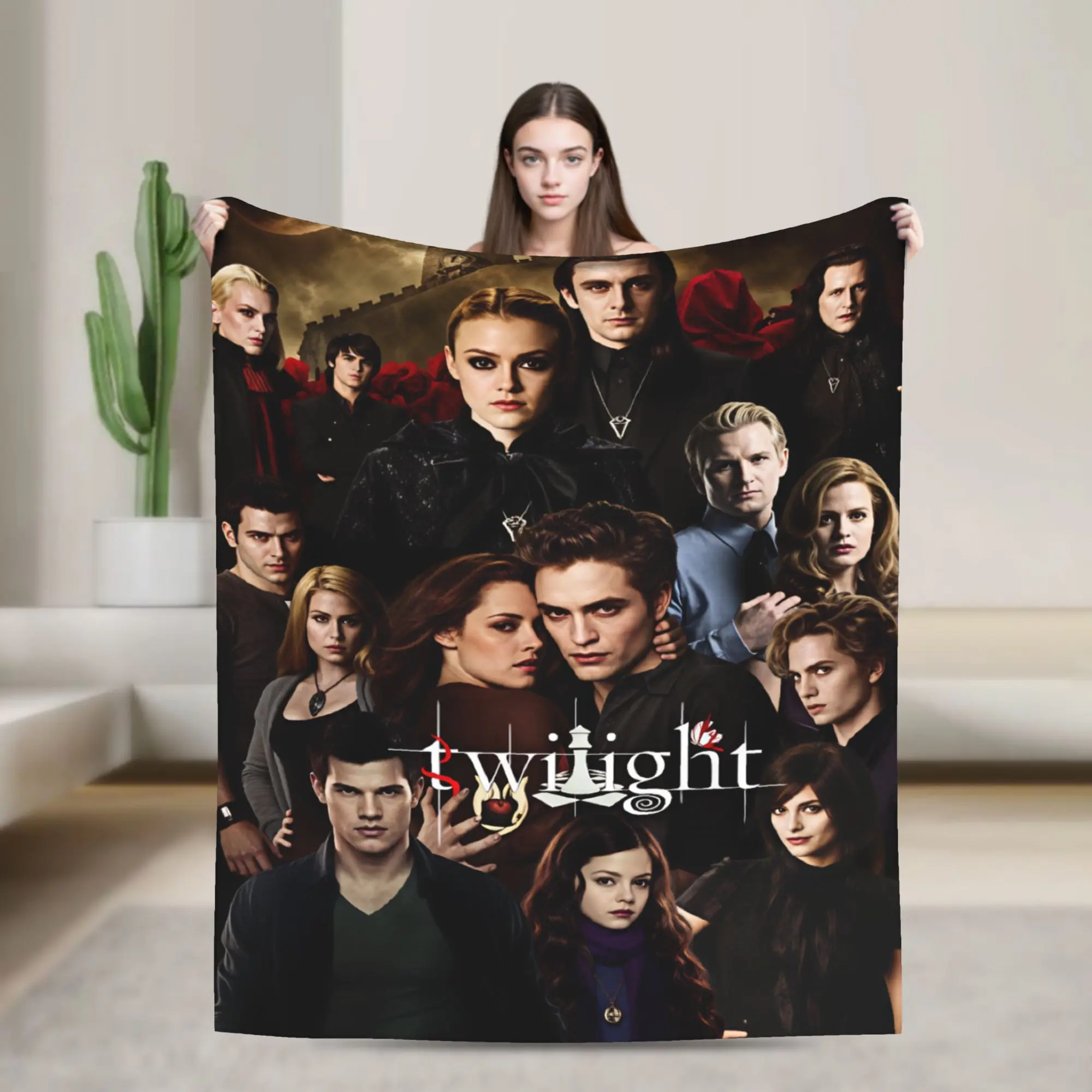 Twilight Saga Edward Bella Blanket Quality Warm Soft  Throw Blanket Autumn Travel Living Room Aesthetic Bedspread