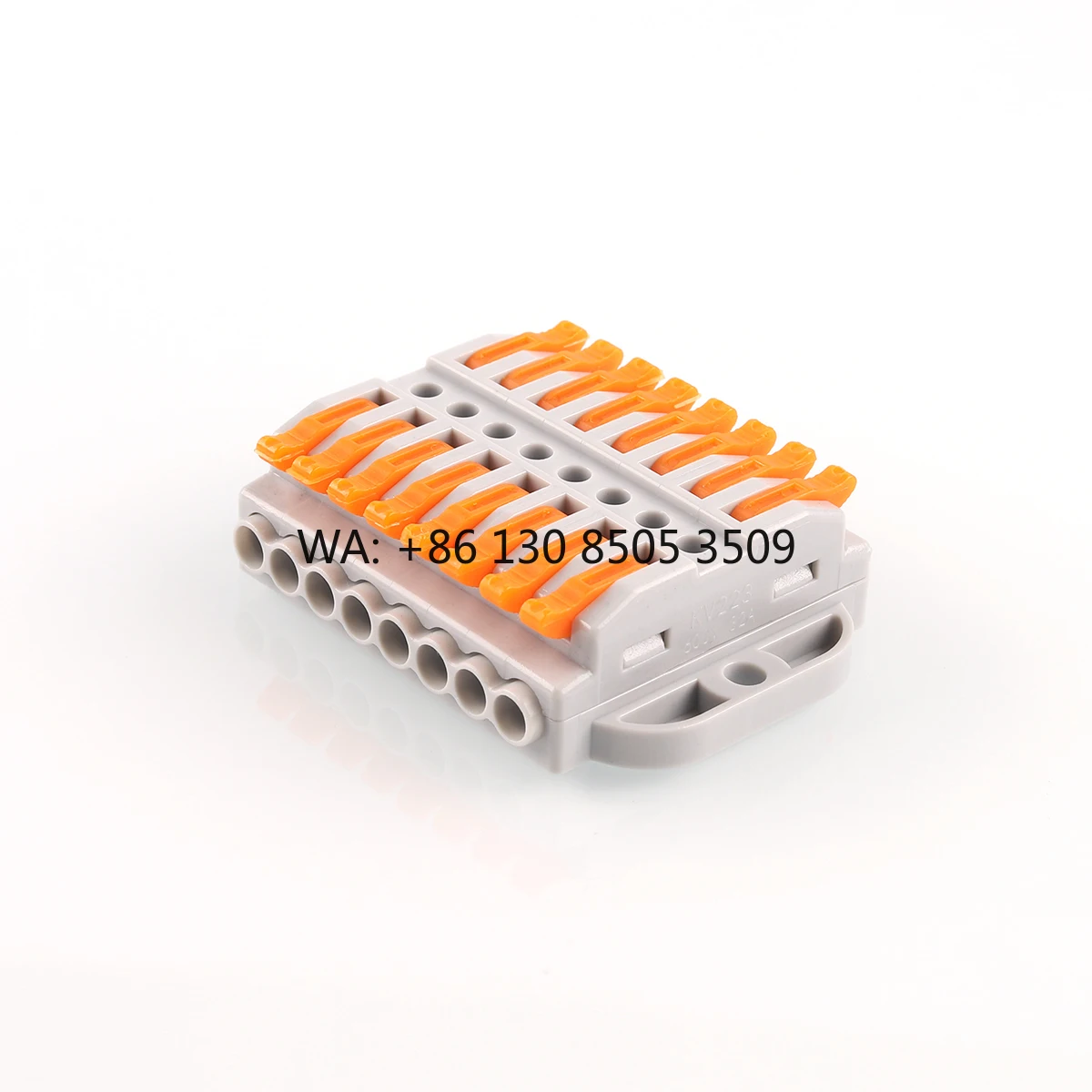 

222-418 SPL Типоразмерный заменяемый 8-контактный проводной соединитель (терминал) с быстрым защелкивающимся пластиковым креплением для быстрой фиксации проводки