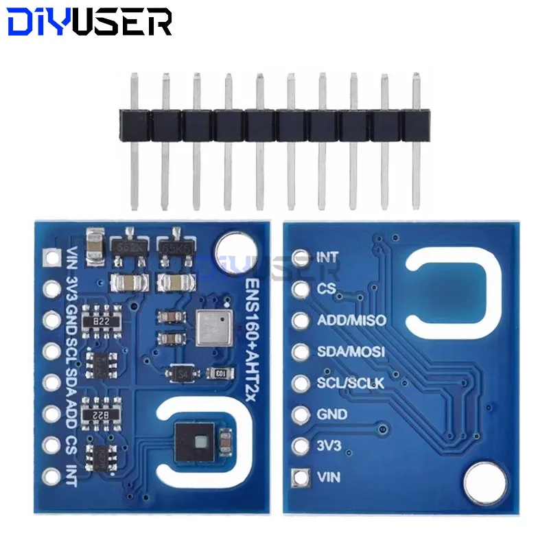 مستشعر جودة الهواء عالي الدقة مع كشف درجة الحرارة/الرطوبة CO2/TVOC/الدرجة الحرارة/الرطوبة لاردوينو، شاشة بيئة المنزل الذكي