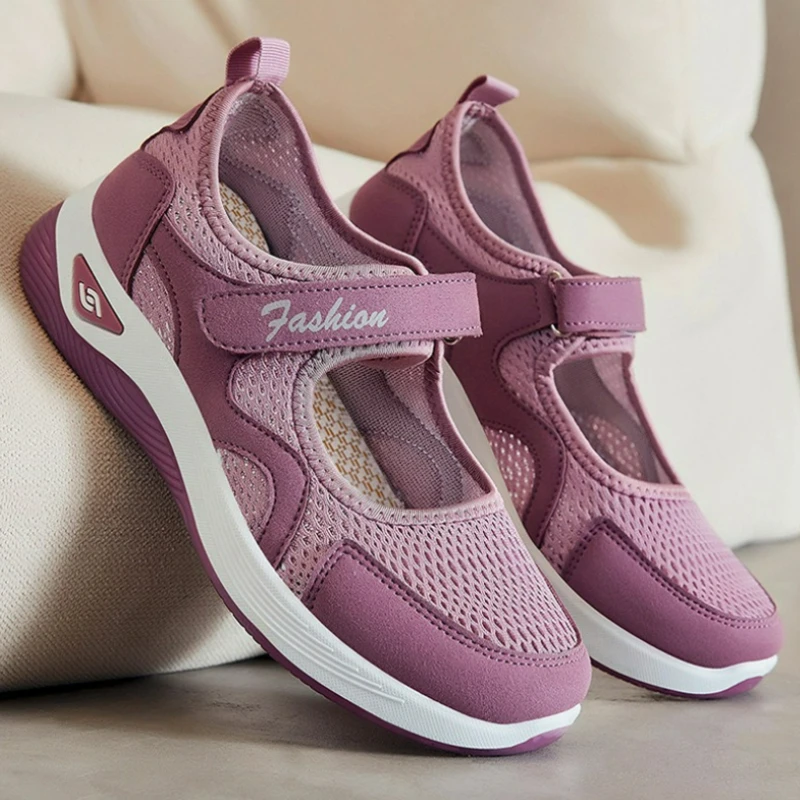 

Women Shoes Hook Loop Casual Shoes Slip on Comfortable Walking Shoes Lightweight Outdoor Mom Shoe Mesh Work Women Flat Footwear