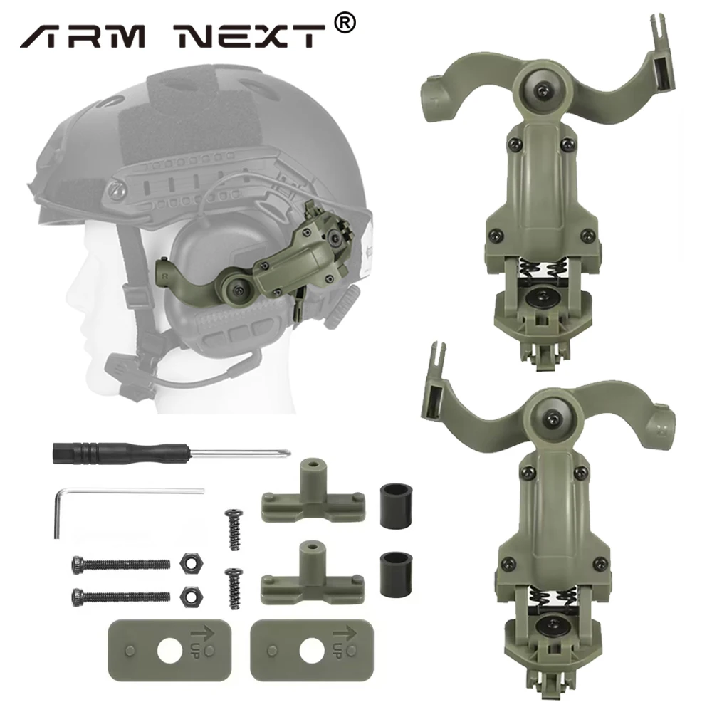 Shooting Headset Bracket Kit Multi-angle Rotation Helmet Rail Adapter Fit OPS Core ARC and Team Wendy Rail Headphone Mount