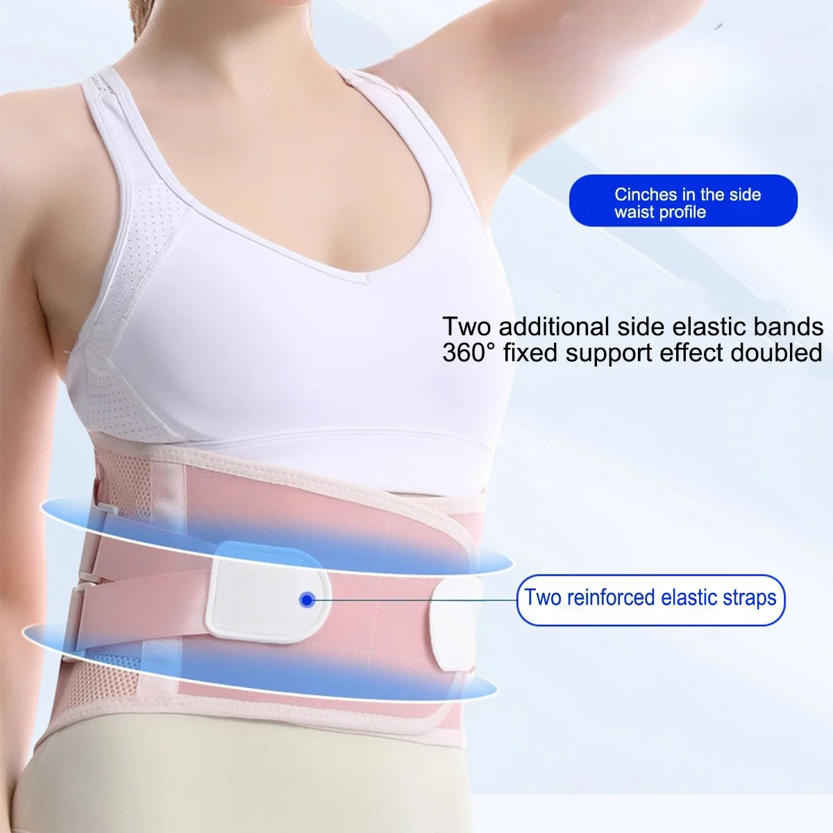 

Customizable Belt - Breathable Waist Belt Lumbar Support for Lower Back Pain Relief, Sciatica, Scoliosis, Herniated