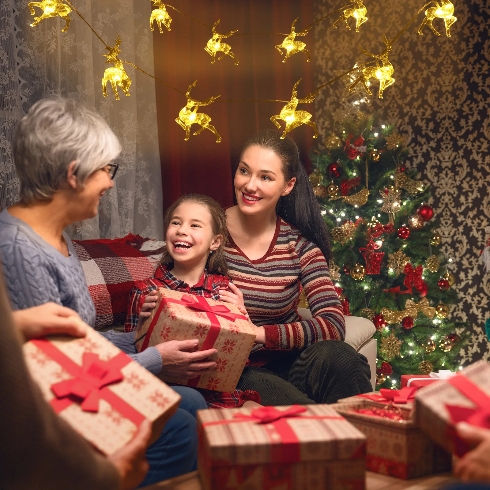 1 قطعة سلسلة مصابيح عيد الميلاد قسط الزخرفية LED ضوء لعيد الميلاد حفلة عيد الميلاد شجرة سلسلة مصباح جو احتفالي #2