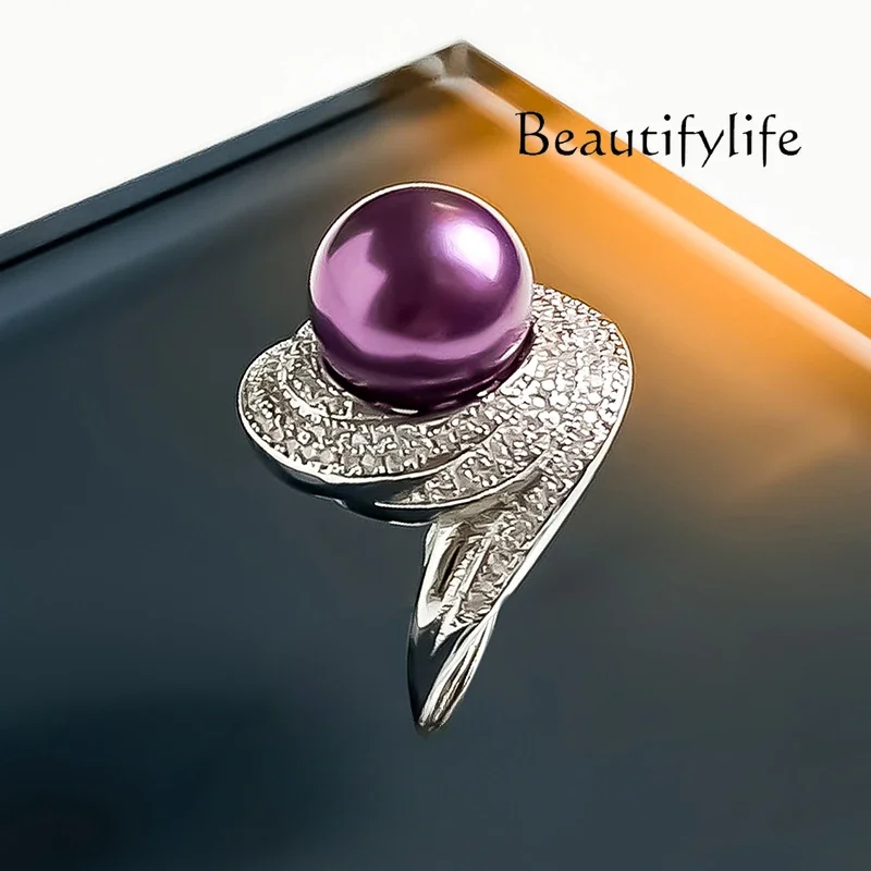 Light luxury new pearl ring niche high-end sense light luxury unique opening holiday gift