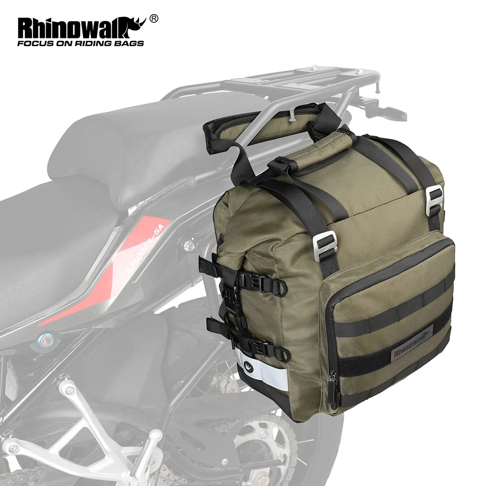 Rhinowalk Motorcycle SaddleBag 20L Sturdy Drift Bike Saddle Seat Side Bag for Motorbike Luggage Touring Adventure