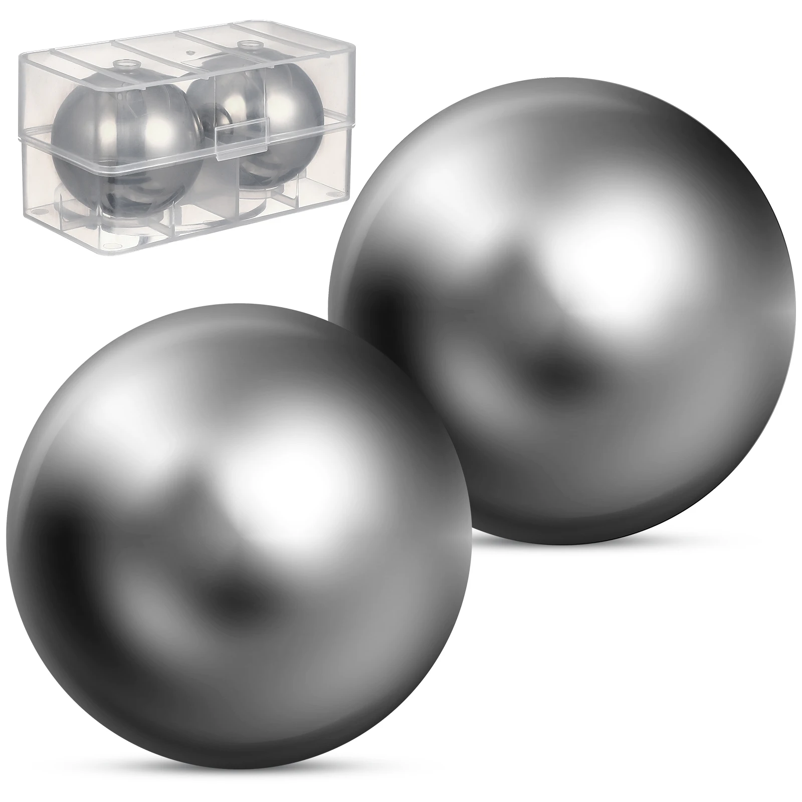 

2 pcs Stainless Steel Ice Cubes Reusable Whiskey Balls Round Metal Beverage Coolers Spherical Design Thickened Easy