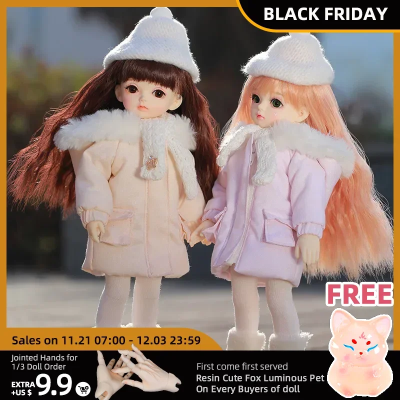 Shuga Fairy Hebbe 1/6 Doll BJD Cute Warm Sunshine Down Coat Winter Outgoing Twins Sister