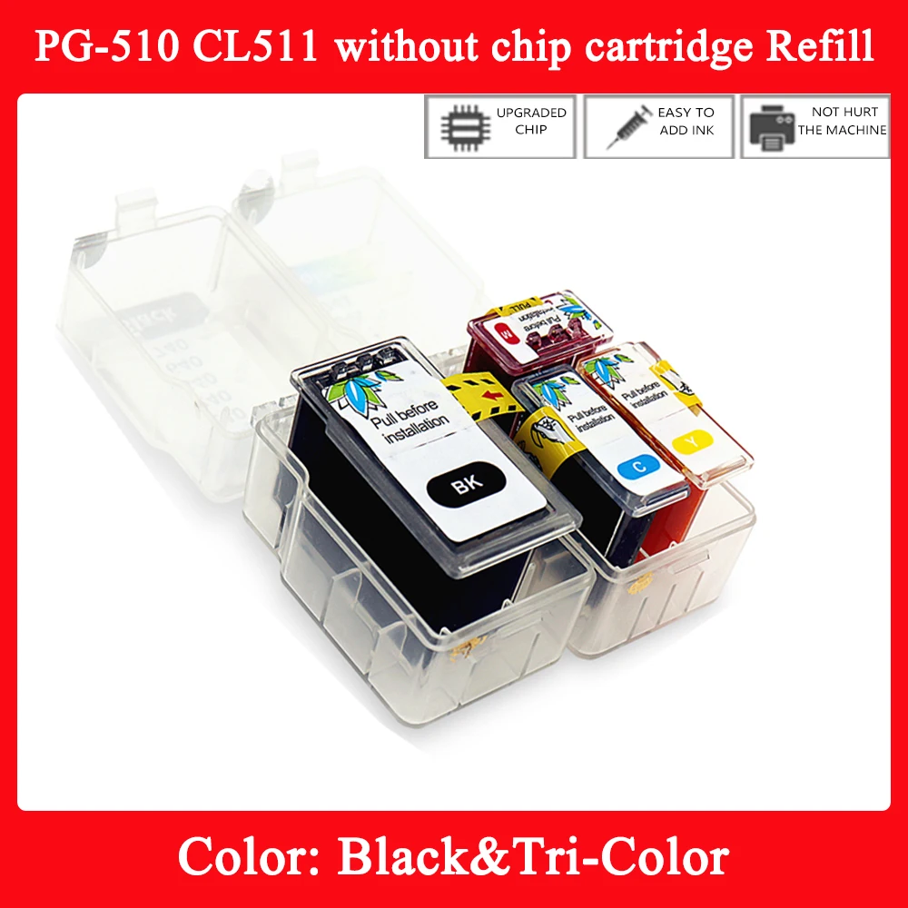 PG-510 CL511 NO Chip PG510 Smart Refill Kit For Canon PG 510 445 810 CL 511 245 545 For Canon Pixma IP2700 MP240 MP250 MP270