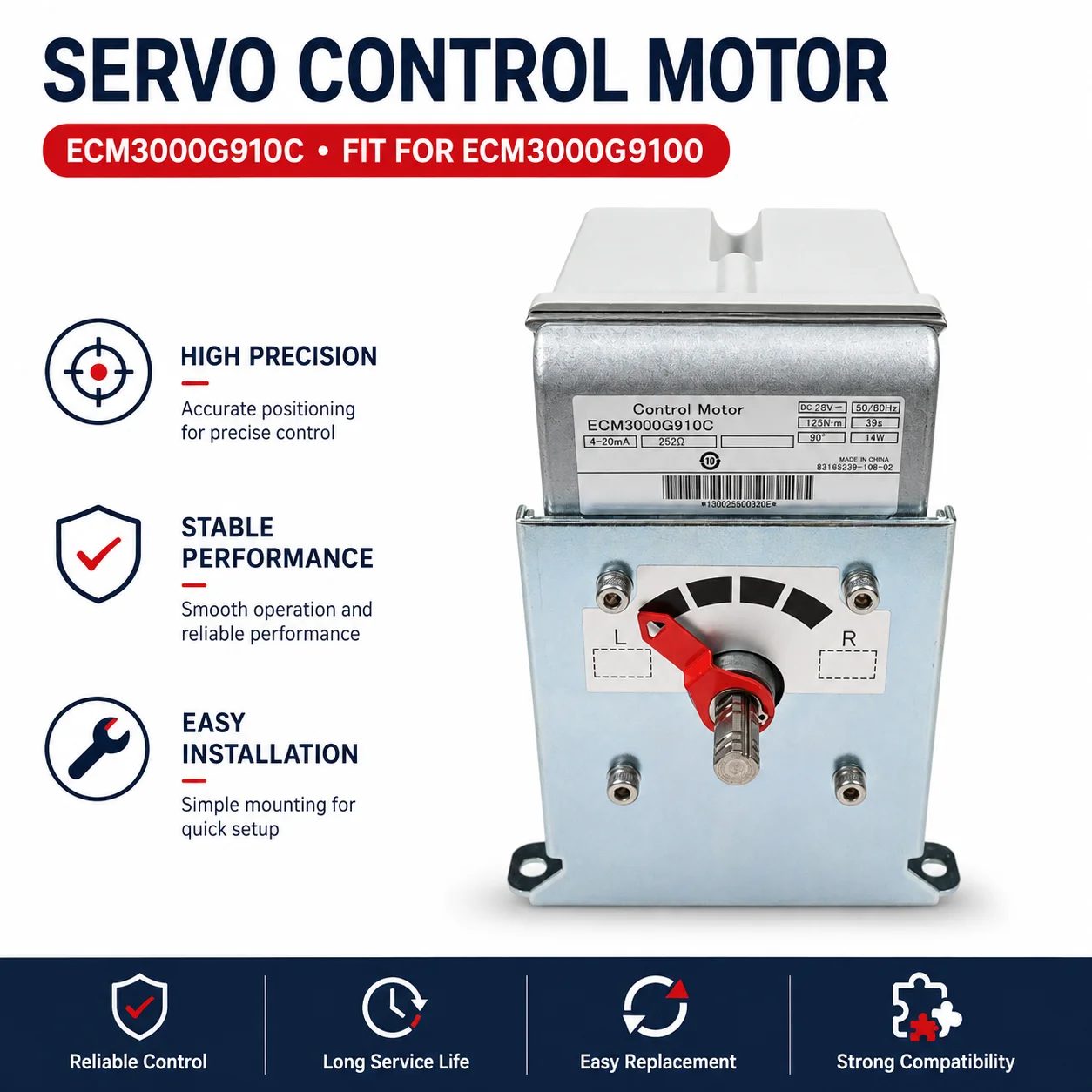Servo Control Motor ECM3000G910C Fit ECM3000G9100 Burner Actuator