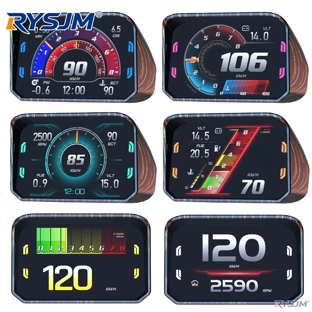 P30 OBD2 HUD Car Head Up Display Smart Digital Speedometer Auto On-board Computer With Speed RPM Temperature Voltage Alarm