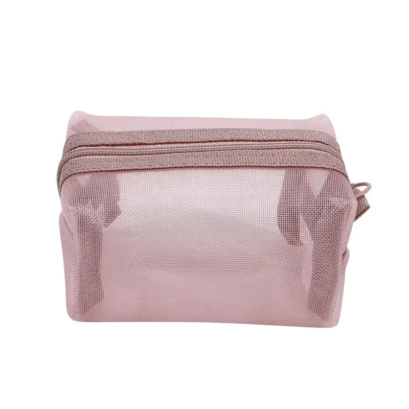 Mini-Kosmetiktaschen aus transparentem Nylon-Netzstoff, niedliche kleine Lippenstift-Make-up-Taschen für Damen, Beutel, Organizer für Datenkabel, Schlüssel und Kopfhörer – Detail 6