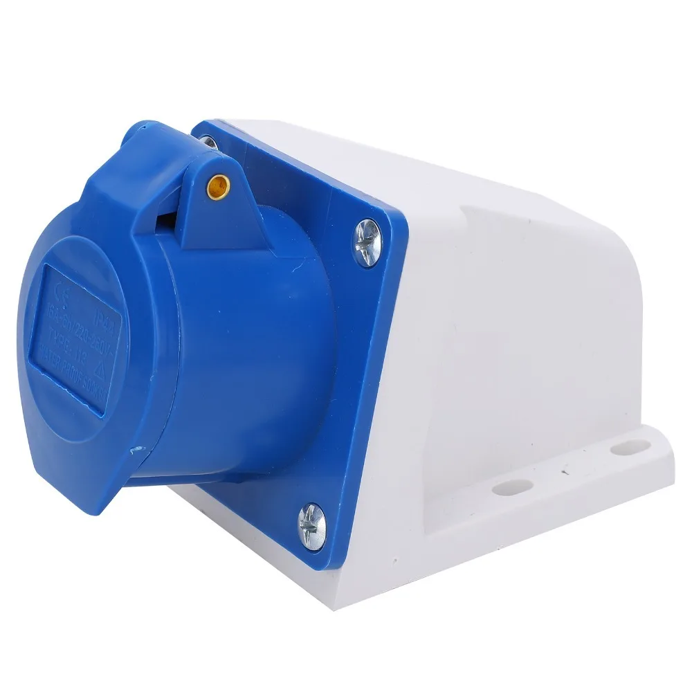 

Сверхмощный 3-контактный промышленный пластик IP44, однофазный, 2P + E, 16A, 220-250 В, промышленная вилка, установка на открытом воздухе