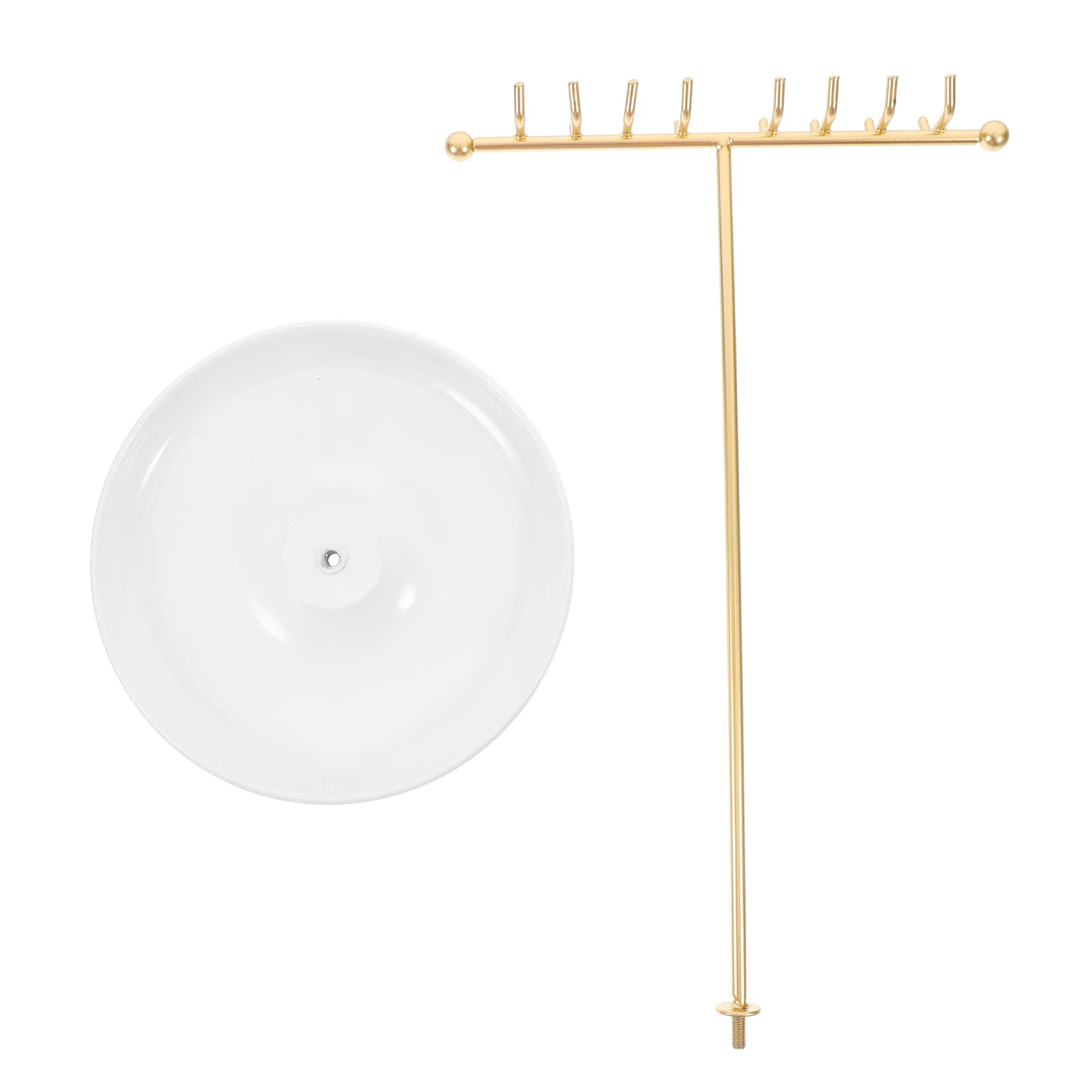 

T Shaped Necklace Holder Stand Minimalist Jewelry Display Tray Space Saving Organizer for Necklaces Earrings Rings Durable