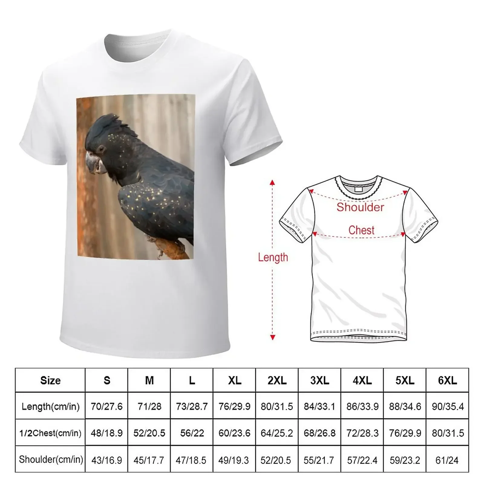 Animal  Black Cockatoo T-Shirt boys whites cute clothes blanks T-shirts for men cotton