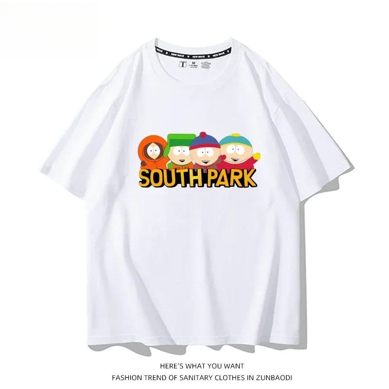 South Park Summer 100% Cotton Children's T-shirt Y2K Outdoor Leisure Parent-child Top Street Children's Fashion T-shirt