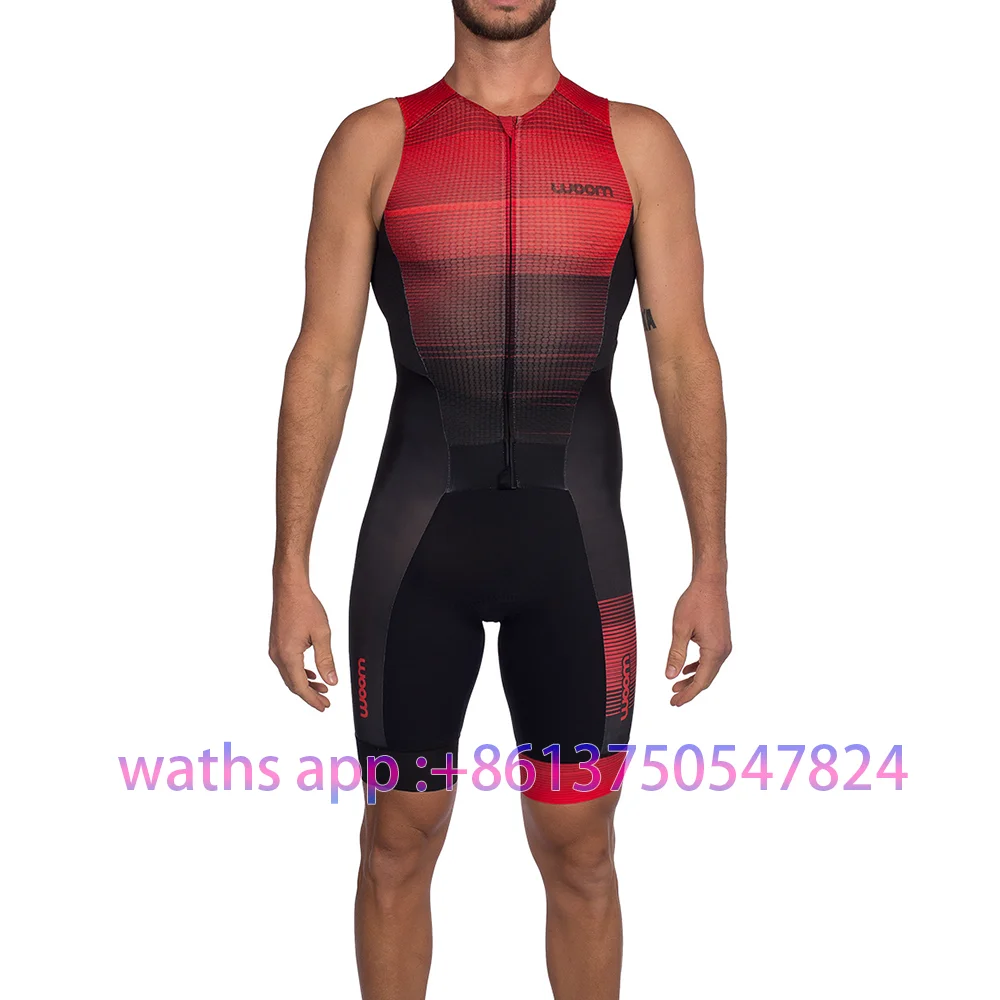 Woom Sleeveless Skinsuit Triathlon Road 2023 Mens Summer  Cycling Suit Maillot Ciclismo Outdoor MTB Bike Jumpsuit