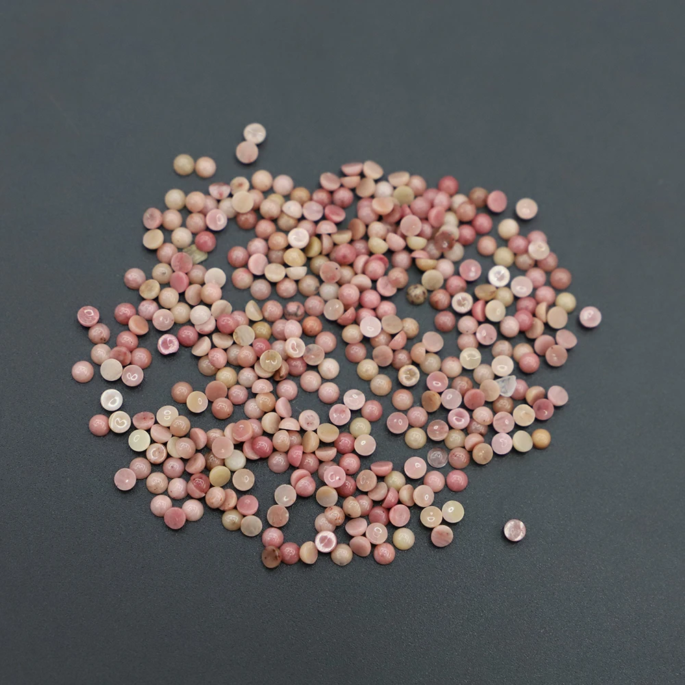 3mm Semi-circular Ring Face Patch Cabochon Natural Stone Red Agate Amethyst Earrings Necklace Accessories Jewelry Making 50P/Lot