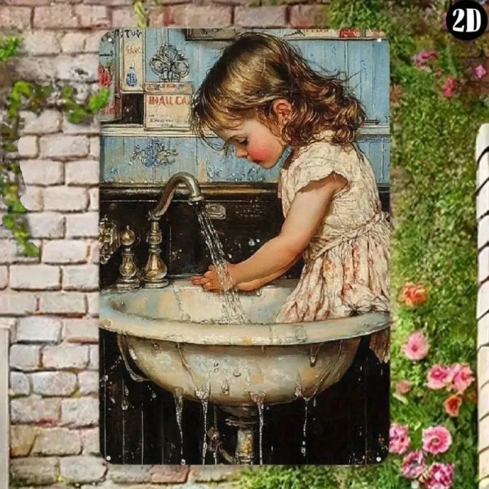 AIMEILI Retro Metal Sign for Kitchen Decor, Health Humor Wall Art Vintage Bathroom Gift