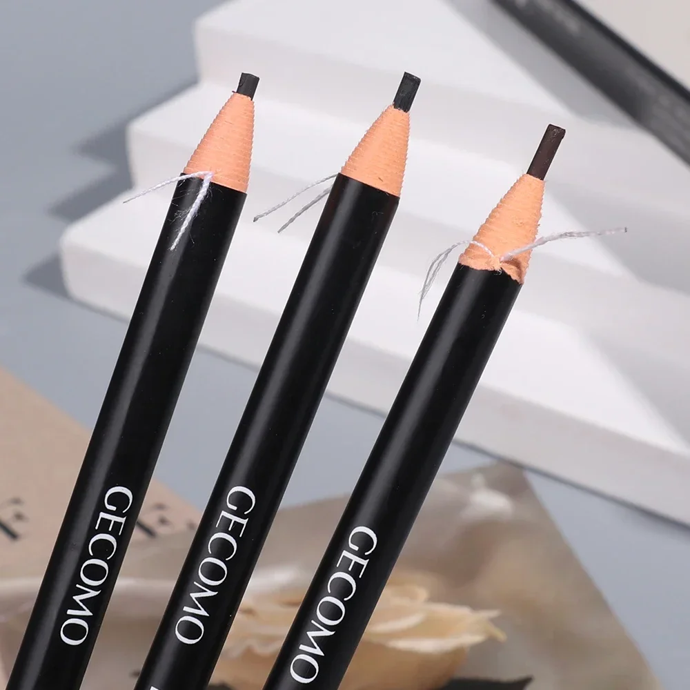 1PCS Eyebrow Pencil with Brow Brush Waterproof Natural Long Lasting Professional Brow Makeup Black Brown Eyebrow Tattoo Tint Pen