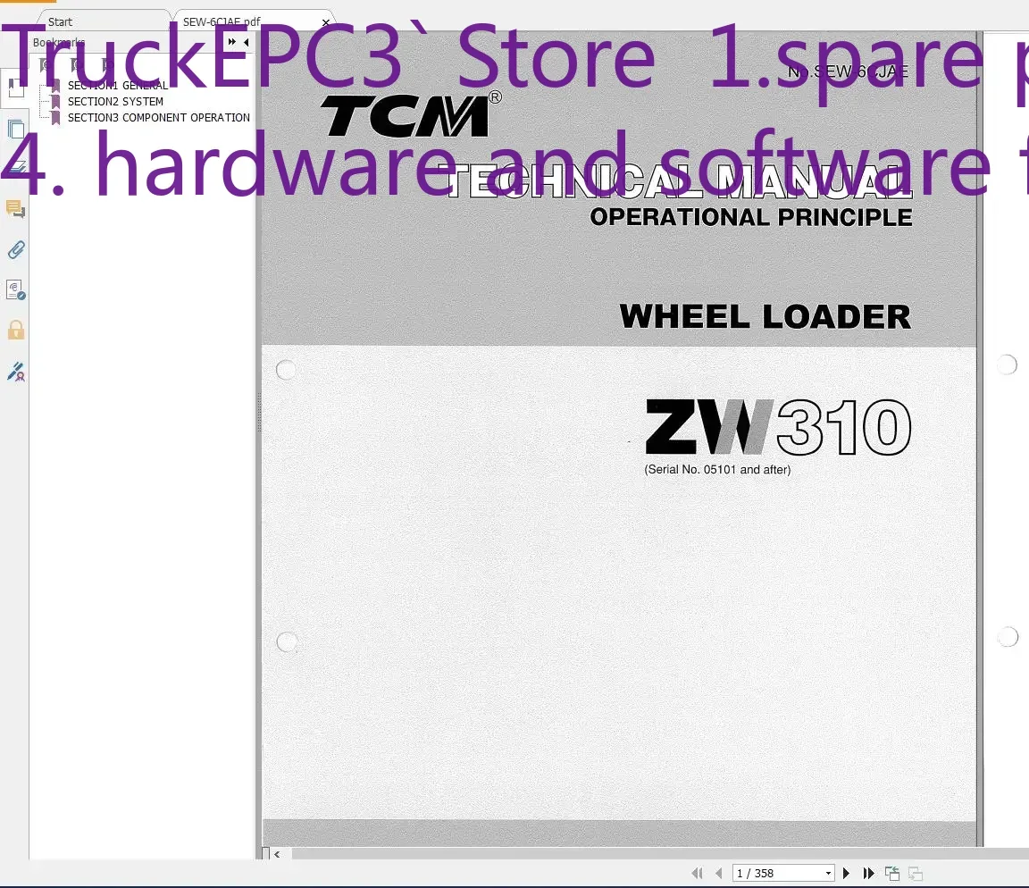 

Лопата для трактора TruckEPC3 TCM, сервисная часть колесного погрузчика, руководство, полная модель DVD в формате PDF