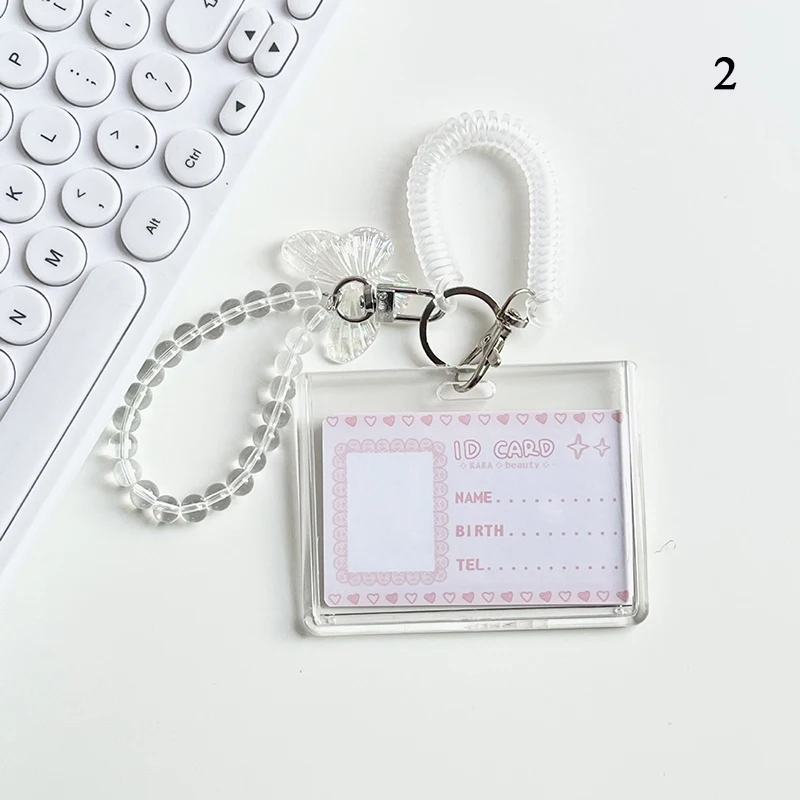 Cartoon Photocards Protector Bag Pendant Keychain Photo Frame Card Sleeve Idol Photo Sleeve With Elastic Rope INS Cute