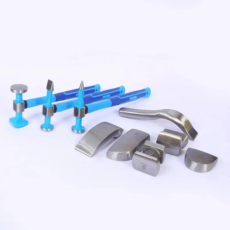 Nine piece set of multifunctional hammers, automotive mechanical tools and accessories, repair sheet metal hammers