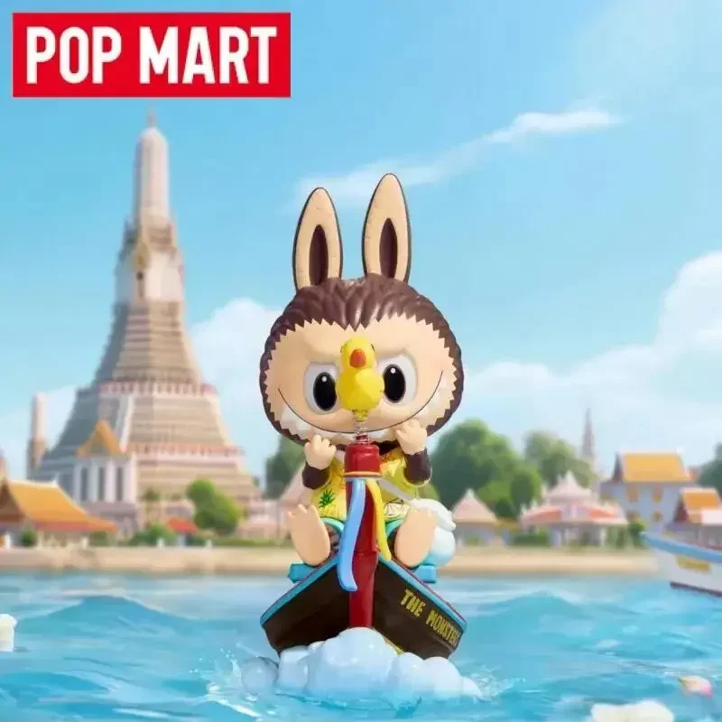 POP MART The Monsters Labubu figura de barco de cola larga Tailandia caja ciega exclusiva niñas regalo juguetes muñeca colección de adornos de escritorio