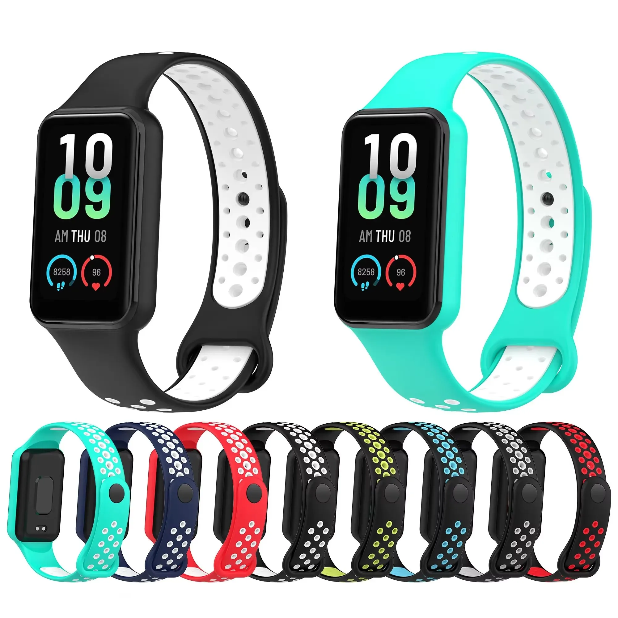 Two-color Silicone Watch strap Leisure Smart watch strap for Xiaomi Band 8 Active/ Redmi Band 2 Sports watch strap Accessories