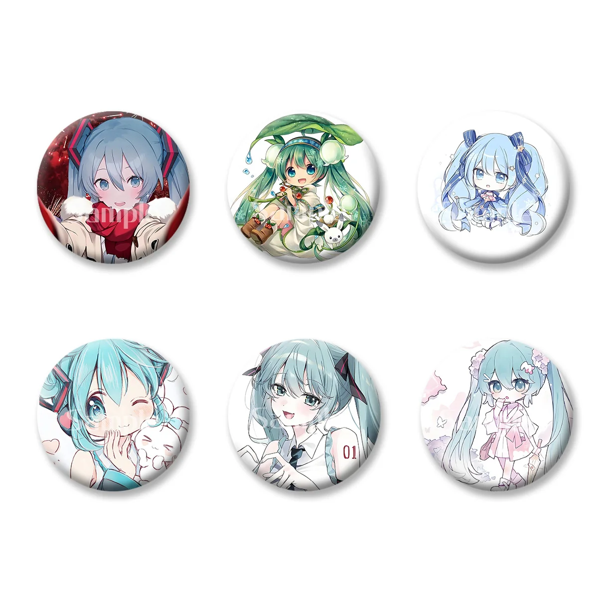 

Japanese Anime Cartoon Characters Cute Style Flash Badge Cards Souvenir Keychains Makeup Mirror Fridge Magnet ACG Accessories