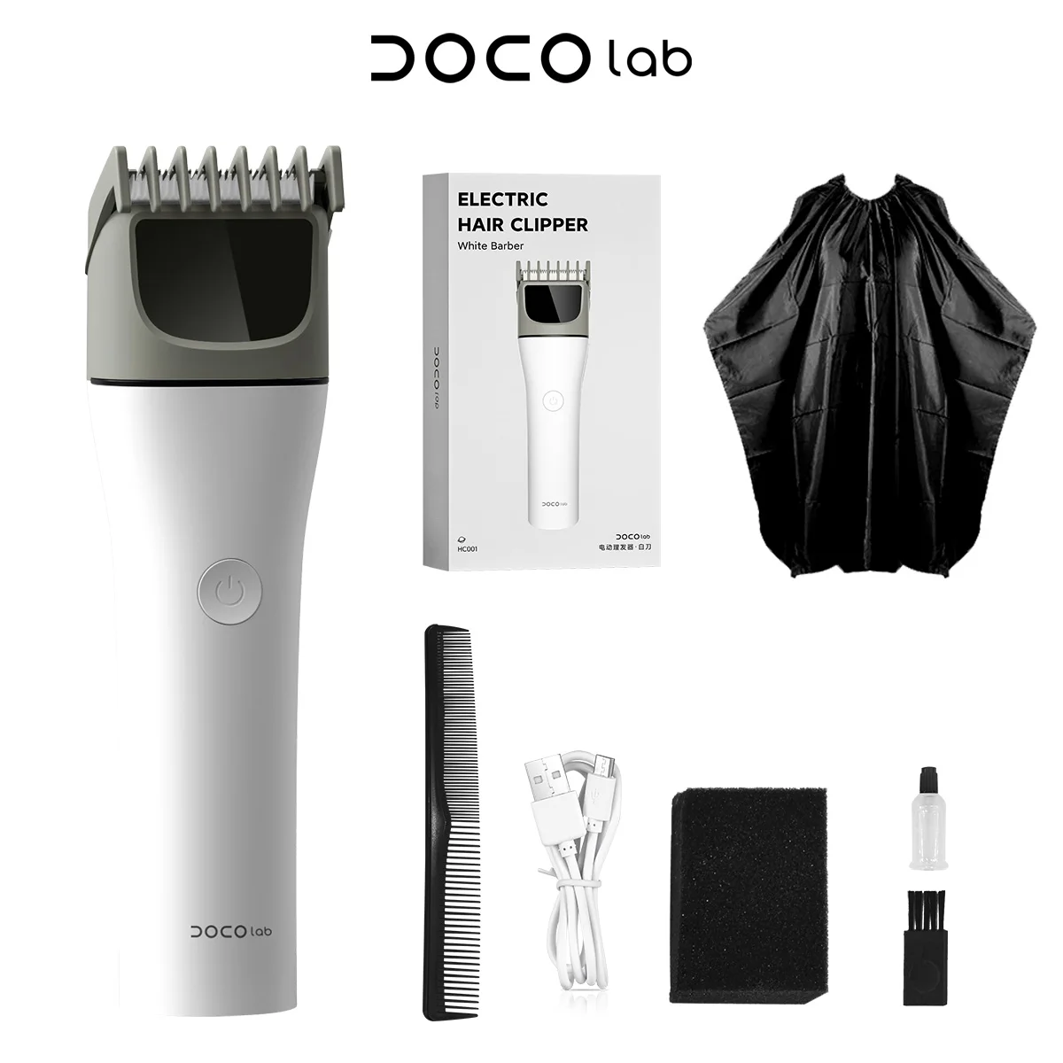 

Электрическая машинка для стрижки волос DOCO, триммеры, профессиональная беспроводная зарядка типа C, керамический движущийся нож, регулируемая стрижка