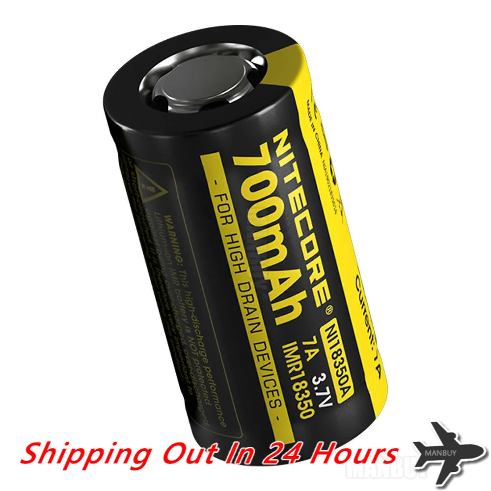 2024 Wholesale NITECORE IMR18350 18350 Rechargeable Li-ion Battery 1 Pc 7A 700mAh 3.7V for High Device Flashlight Torch