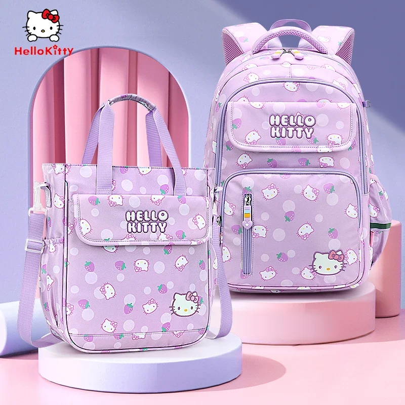 Anime Kawaii Sanrios Cinnamoroll Hellokittys Kuromi dziewczęce podstawowe tornistry dla uczniów ochrony kręgosłupa plecak dla dzieci szkoła prezent