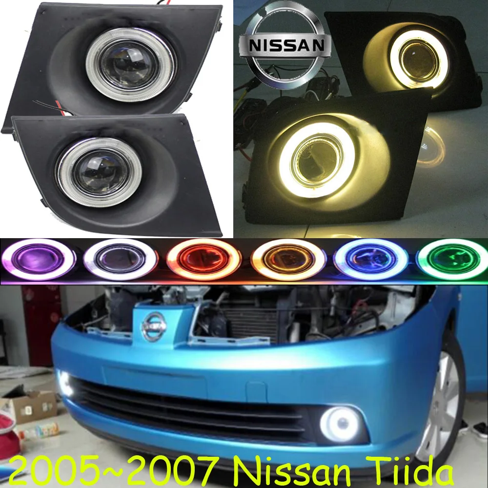 

car bumper Micra headlight for Nissan Tiida fog projector lens light 2005~2007y car accessories CCFL Tiida headlamp