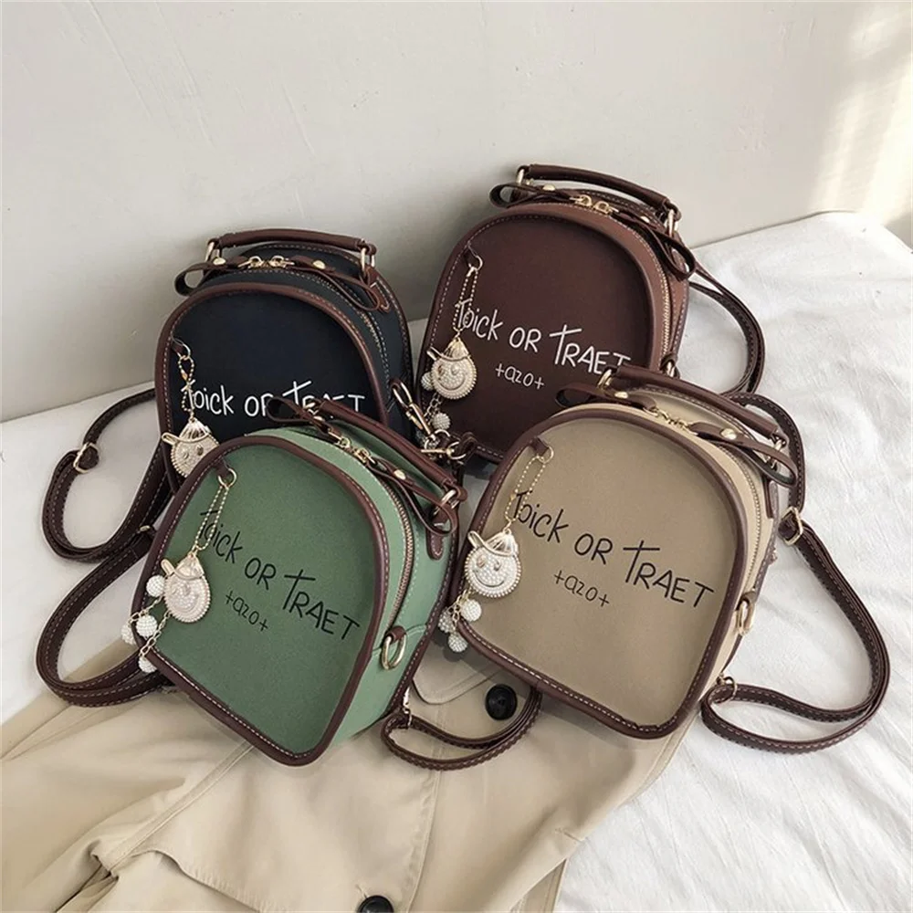 Classic PU Leather Mini Women Backpack Multi Functional Girls Shoulder Bag Fashion College School Bag Trend Small Backpack