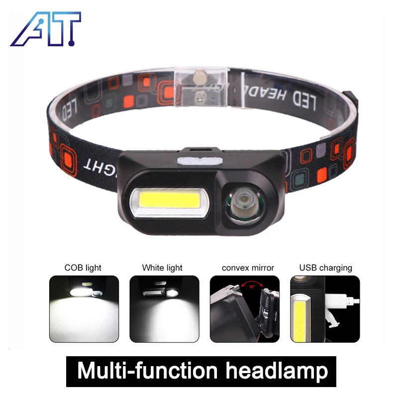 

Outdoor Camping Lantern Headlamp Strong Light Head Lamp Cobled Multi Function Headlight USB Charging Head Mounted Flashlight