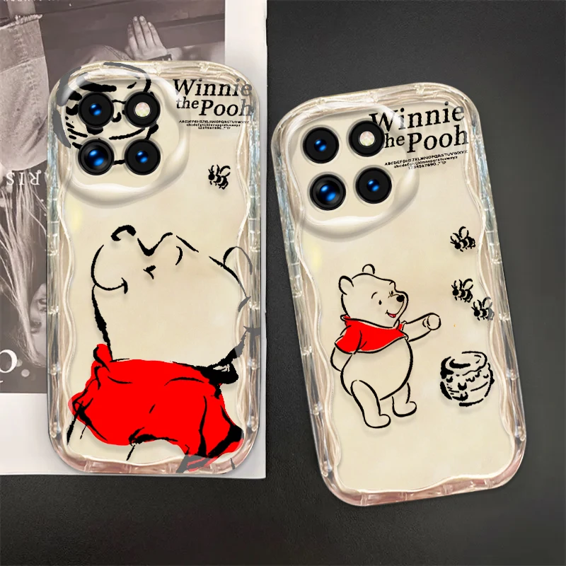 Disney Pooh Bear Anime Cute For Xiaomi Mi 14 12 12T 11 Lite Poco M6 X6 X5 X4 X3 Pro GT NFC 5G Wave Oil Cover Phone Case