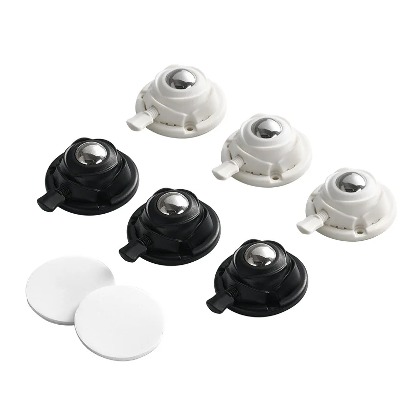 4개 무타공 범용 베어링 풀리 페이스트 볼 불스아이 소형 휠 브레이크 무소음 두꺼운 가정용 캐스터