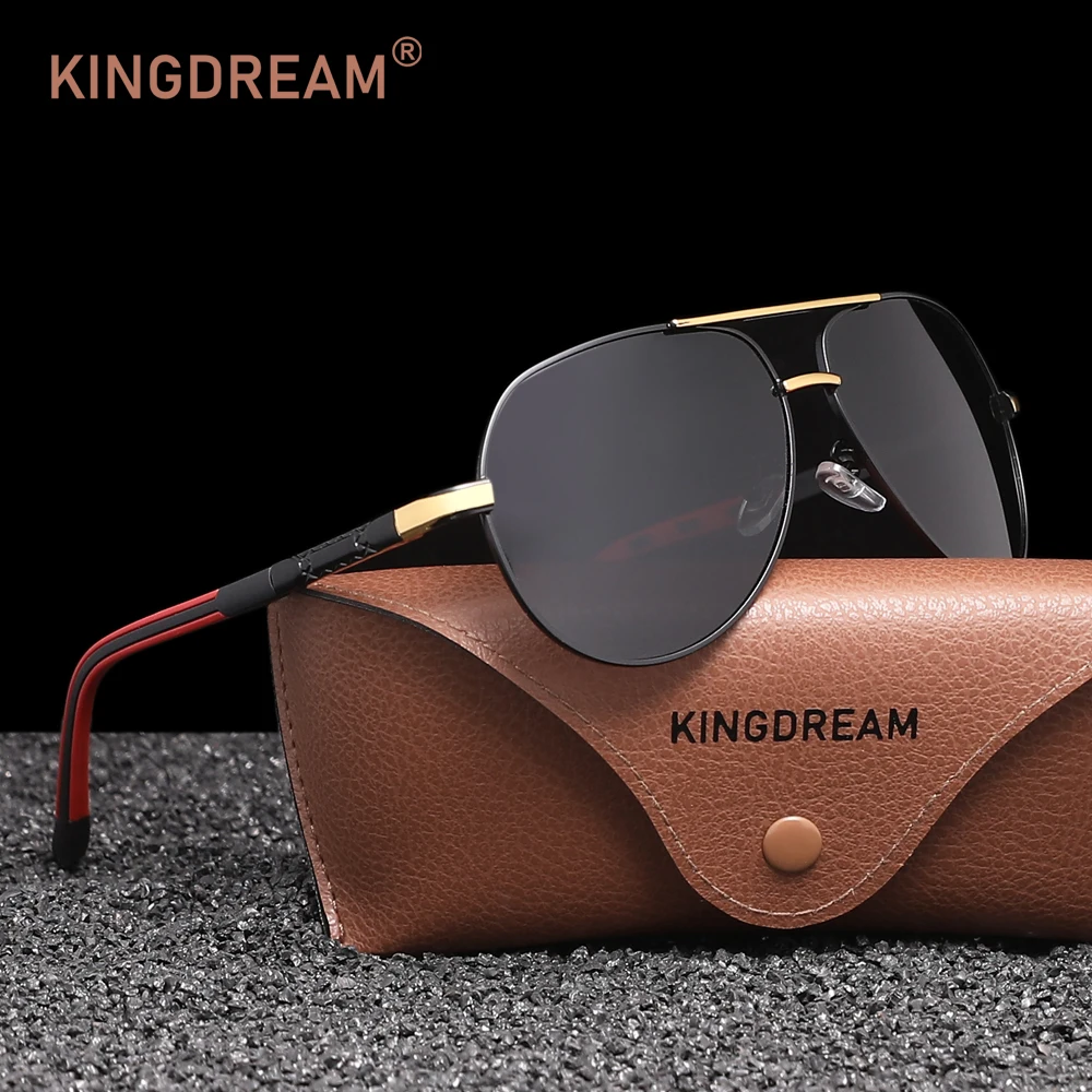 KINGDREAM Piloten-Sonnenbrille für Herren und Damen, ideal zum Autofahren und für den Urlaub, polarisierte UV400-Brille.