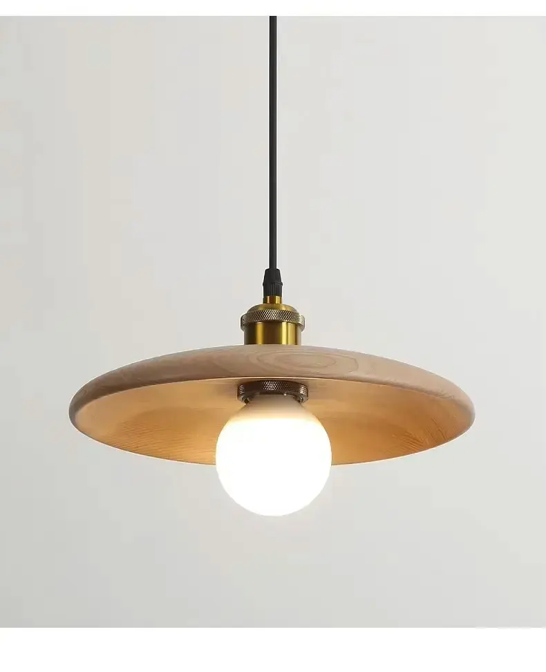 Eenvoudige originele massief houten kroonluchter restaurant slaapkamer theesalon gang gangpad bar hanglamp creatief driekleurig dimmen