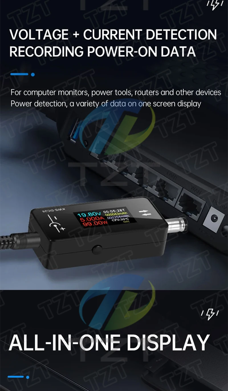 KWS-DC28 0,96 Zoll TFT HD Digitalanzeige DC-Spannungsmesser Leistungsmesser Handy-Ladetester Detektor Elektrikerwerkzeug – Detail 5
